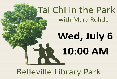 Tai Chi in the Park with Mara Rohde Wednesday July 6 at 10:00 AM in Belleville Library Park