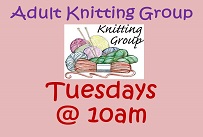 Adult Knitting Group Tuesdays at 10 AM at Belleville Public Library