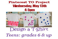 Pinterest to project wednesday May 13th 4-5pm design a t-shirt teens grades 6-12