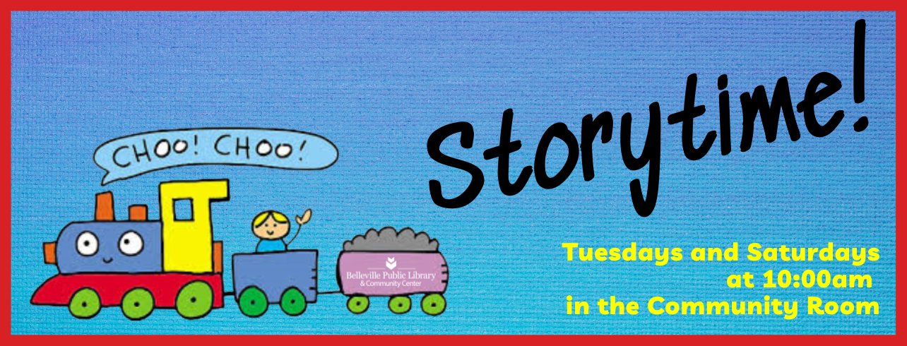 Storytime on Tuesdays and Saturdays at 10:00am