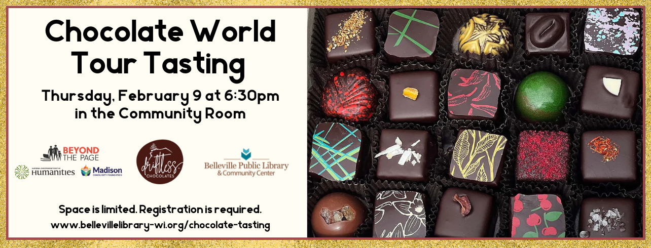 Chocolate World Tour Tasting on Thursday, February 9 at 6:30pm