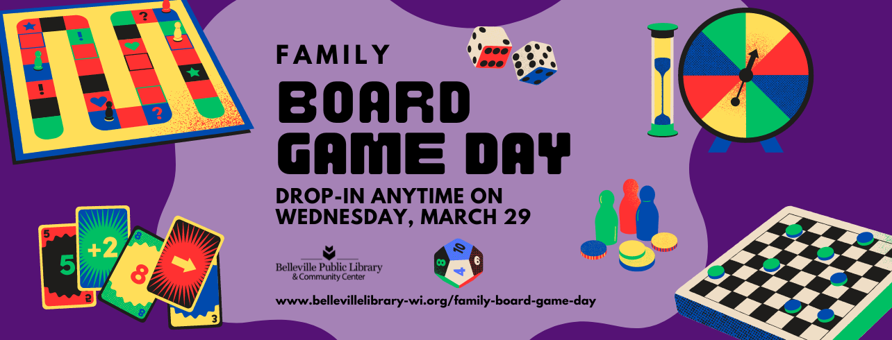 Family Board Game Day on Wednesday, March 29