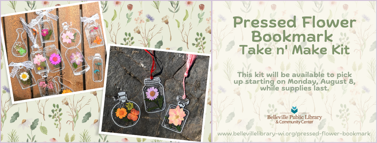 Pressed Flower Bookmark Take n' Make Kit available starting on Monday, August 8
