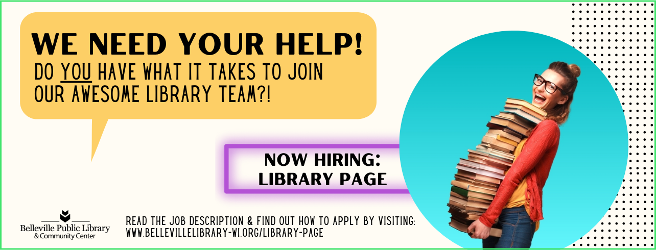 We are hiring a new Library Page!