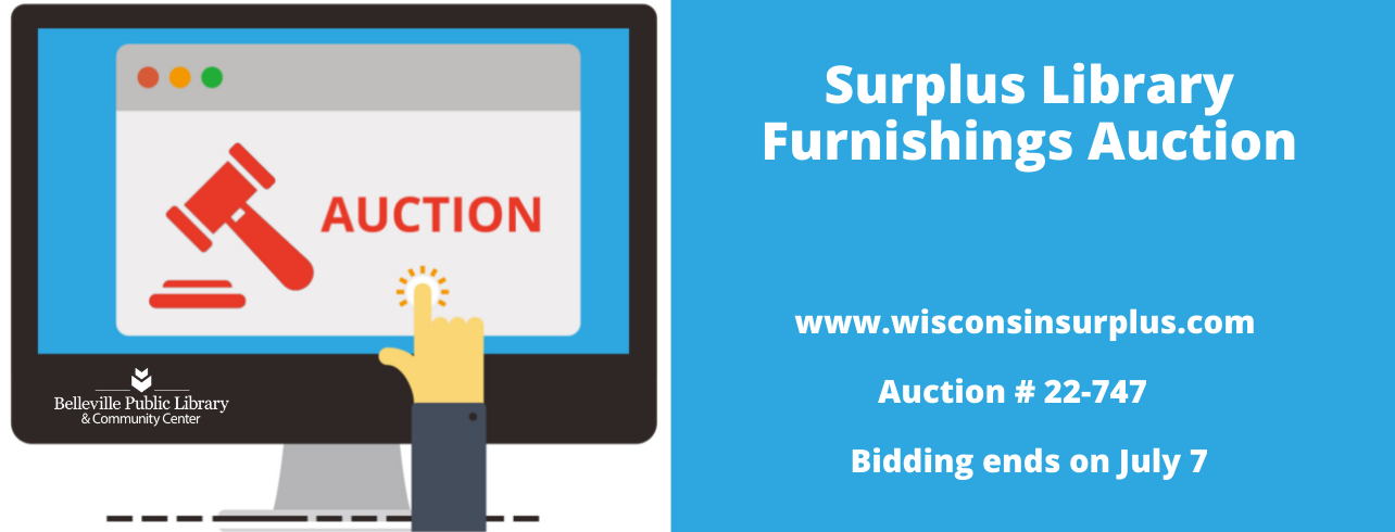 Surplus Library Furnishings Auction. Bidding ends on July 7.