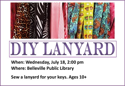 DIY Lanyard, Wednesday, July 18, 2:00 pm. Ages 10+