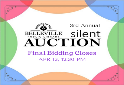 Friends Silent Auction Closes April 13, 12:30 pm at the Library