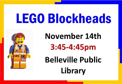 Lego Blockheads Nov 14 at 3:45 -4:45 pm