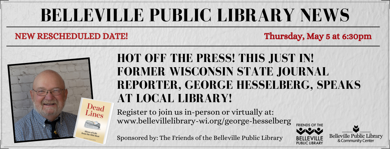 Join us for an Author Talk with George Hesselberg on Thursday, May 5 at 6:30pm