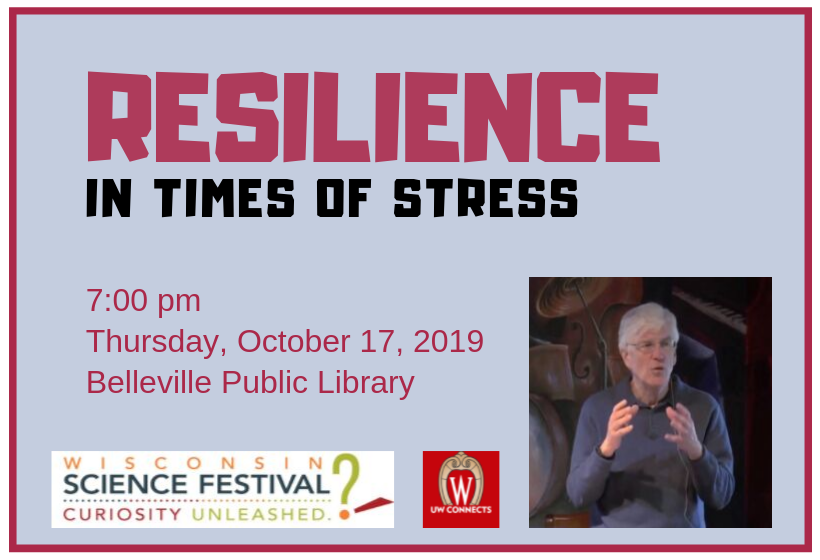 Resilience in times of Stress, 7 pm, Thursday, October 17, Belleville Public Library