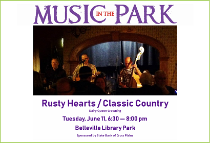 Rusty Hearts MITP June 11, 2019 at 6:30 pm, Library Park