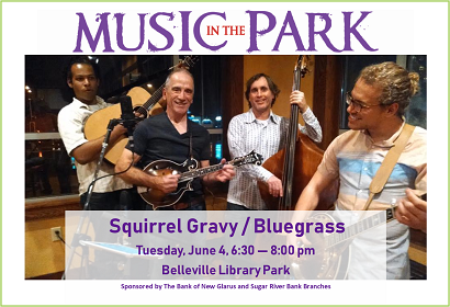 Squirrel Gravy MITP June 4, 2019 at 6:30 pm, Library Park