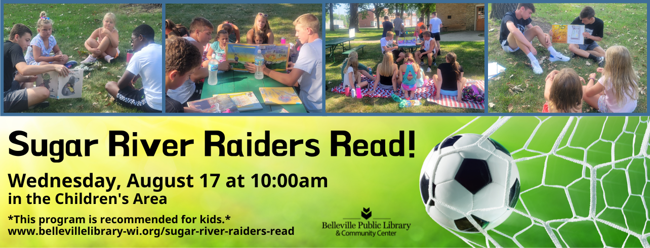 Sugar River Raiders Read on Wednesday, August 17 at 10:00am